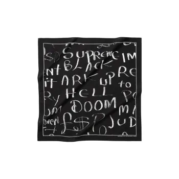 Supreme Logo Repeat とおせ Scarf Black / Tan 