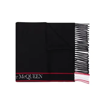 Alexander McQueen Knit Scarves Unisex Black