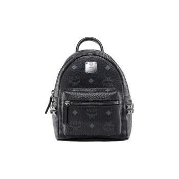 MCM Stark Bebe Boo Backpack Visetos Side Studs X Mini Black