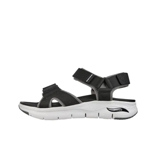 Skechers Arch Fit Beach Sandals Men Black/White/Gray