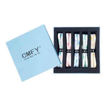 CMFY Shoelaces Unisex Watercolor Tie Dye Multicolor Shoelace 5 Pack Set