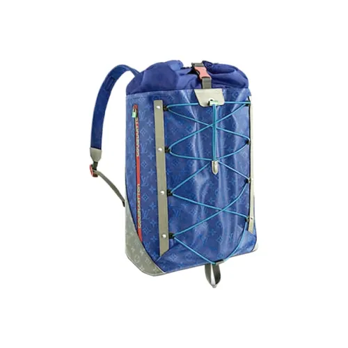 LOUIS VUITTON Canvas Backpack Large Size Men's Electric Blue