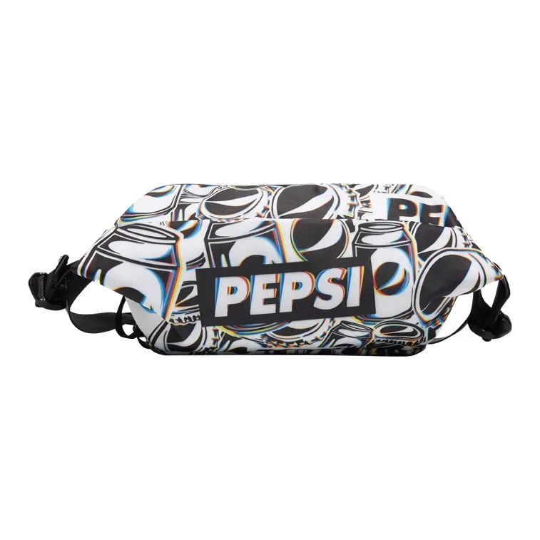 Pepsi Nylon Fabric Shoulder Bag, Crossbody Bag, Backpack Regular Unisex Black White-3