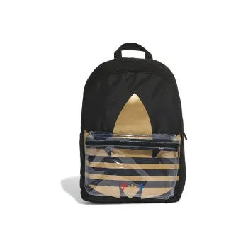 Adidas Originals Polyester Backpack Regular Unisex Black Gold