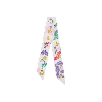 HERMES 2020 2025 Garde Robe Pop Silk Twilly Scarf Scarves
