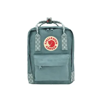 Fjallraven Leather IPad Backpack Mini Kids' Frost Green/Checkered