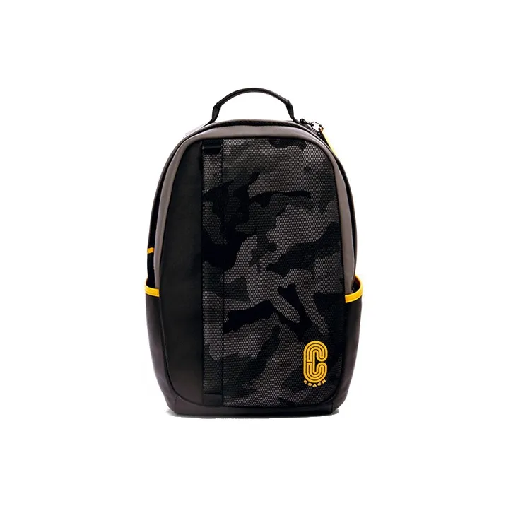 COACH Edge Leather PVC Backpack Large Size Men's Black Gray-0