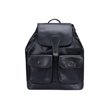 COACH Heritage Leather Backpack Large Size Men's Black