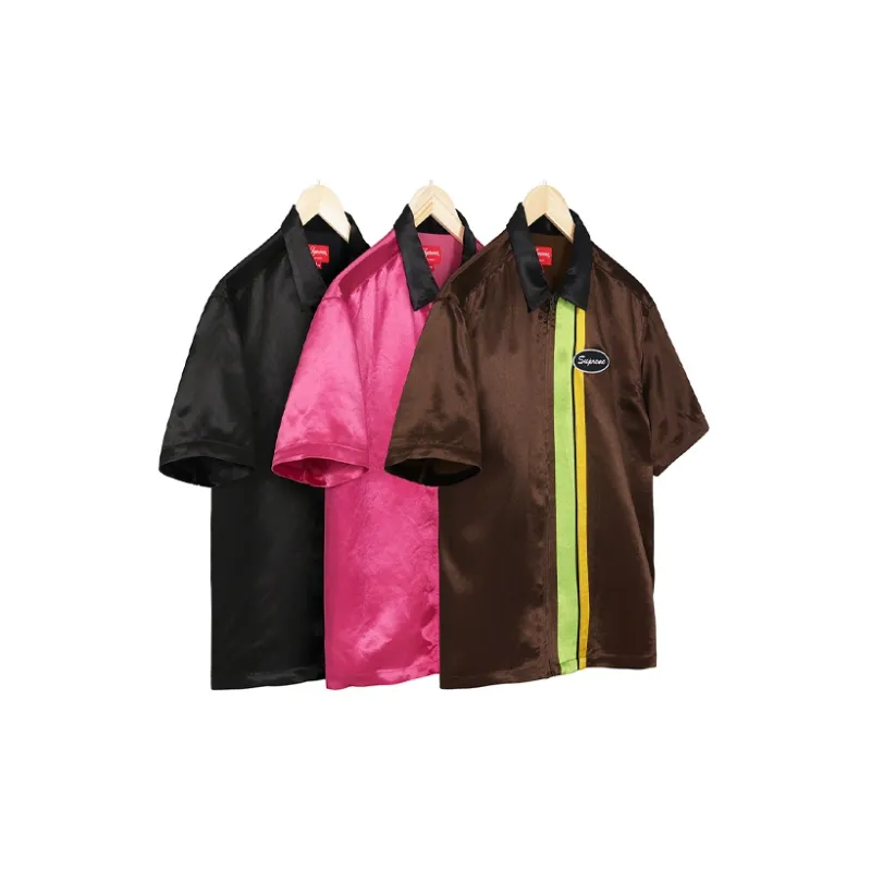 Supreme Satin Zip Up S/S Work Shirt-1