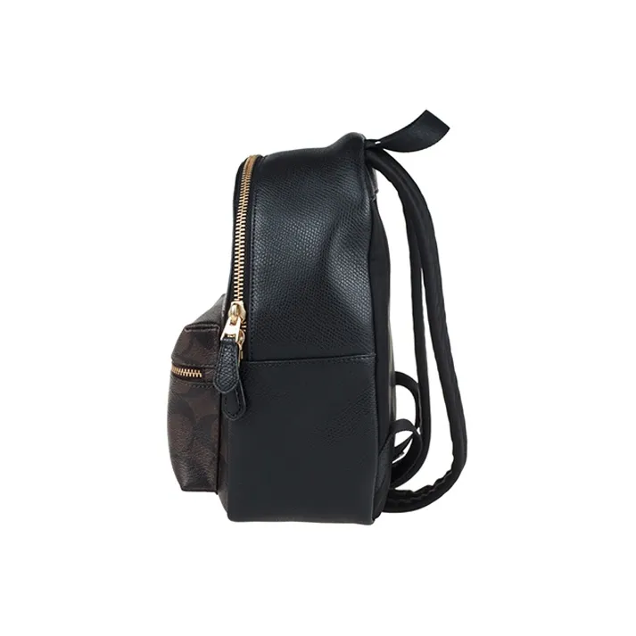 COACH Charlie PVC Backpacks Backpack Small Size Women's Black & Dark Brown Monogram-2
