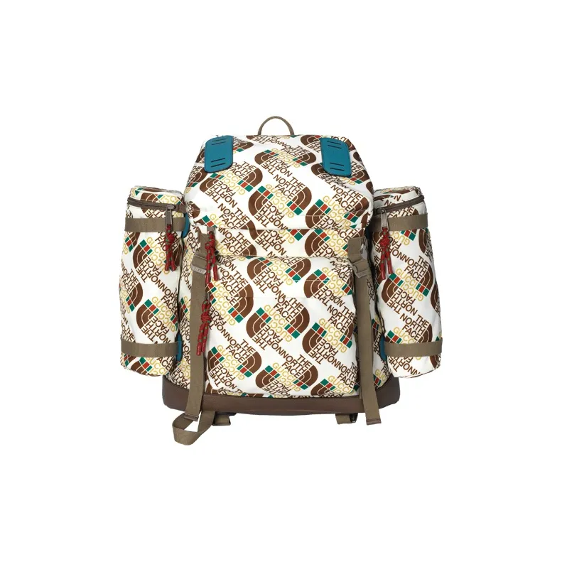 GUCCI The North Face Collaboration Nylon With Leather Double Pocket Backpack Unisex White-11