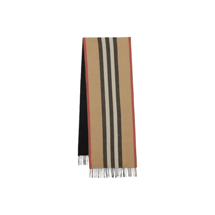 Burberry Knit Scarves Unisex Archive Beige/Black-0