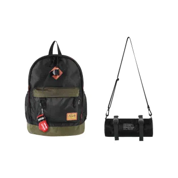Rough Enough Polyamide Backpack Regular Unisex Black/Army Green
