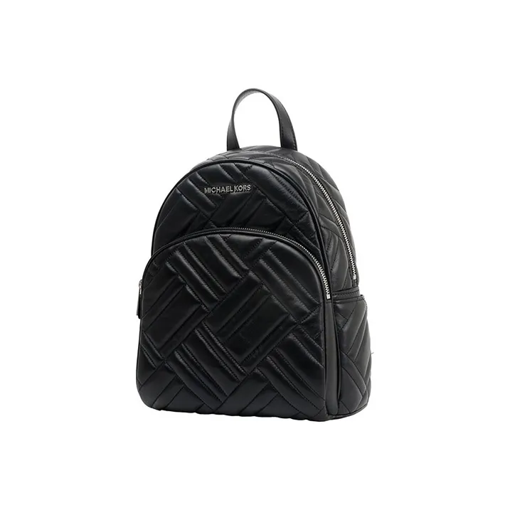 MICHAEL KORS Abbey Leather Backpack Medium Size Women's Black-1