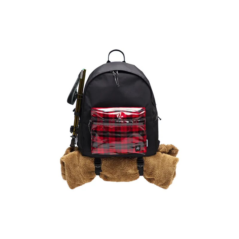 The MAD HATcher Polyester Polyamide Backpack Regular Unisex Black & Red-4