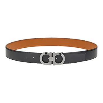 Ferragamo Reversible And Adjustable Gancini Belt Ruthenium