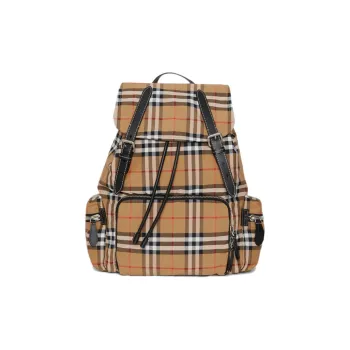 Burberry Cow Leather Backpack Tubas Unisex Beige
