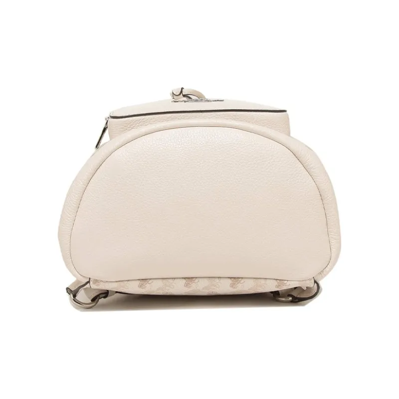 COACH Grained Leather Bucket Backpack Medium Size Women's White-4