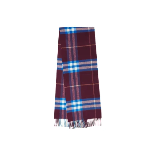 Burberry Knit Scarf Unisex Cherry Velvet/Blue