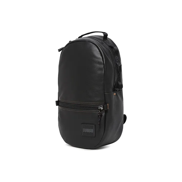 COACH Pacer Leather Backpack Medium Size Men's Black-1