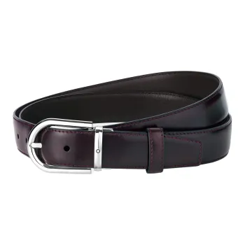 MONTBLANC Leather Belts Men Brown Red