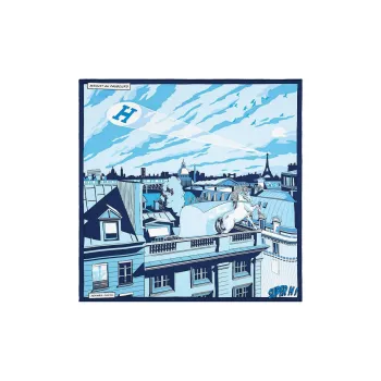 HERMES Silk Scarves Women's Blue