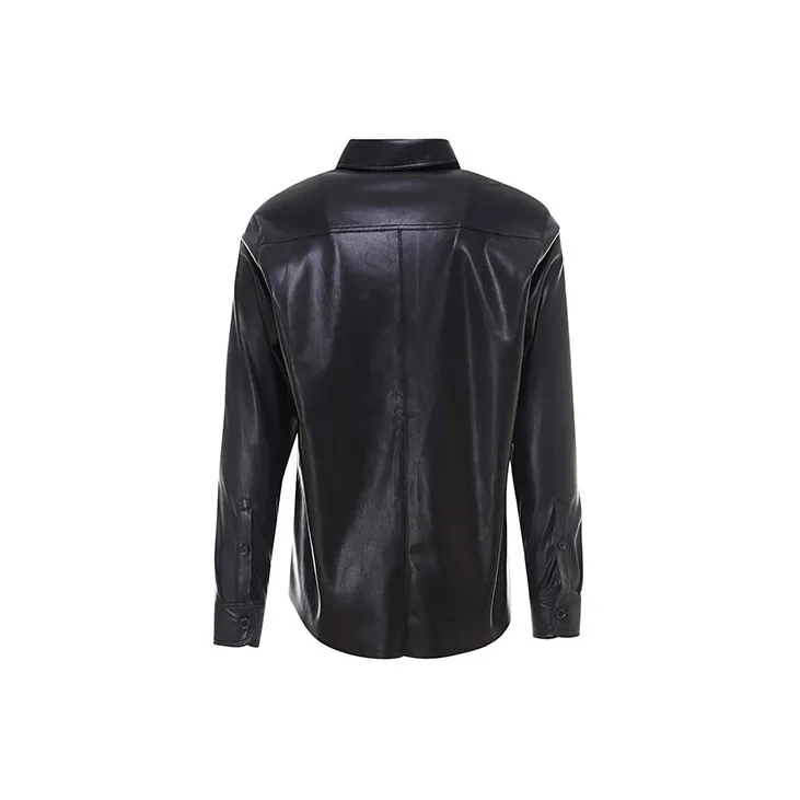 NANUSHKA Fringed Faux-leather Shirt Jacket-1
