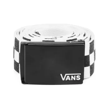 Vans Leather Belts Men Black White Plaid