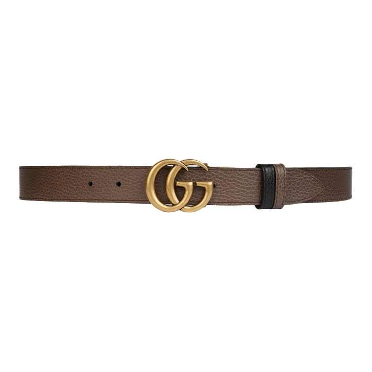 GUCCI Double G With Buckle, Double Sided, Smooth Buckle Leather Belts Unisex-1