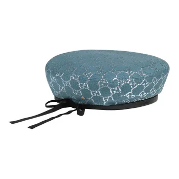 GUCCI Leather Berets Women's Light Blue