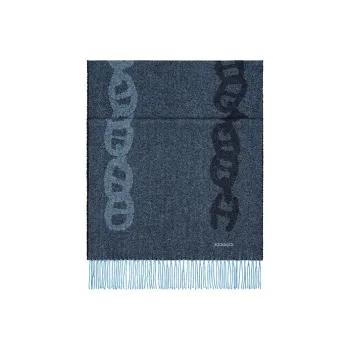 HERMES Knit Scarves Men Ocean Blue/Sky Blue