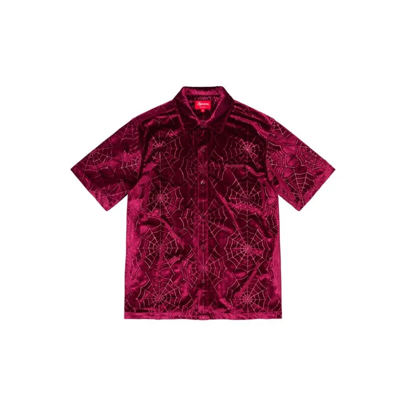 Supreme Spider Web Velvet S/S Shirt - Cheap Rcj Jordan Outlet