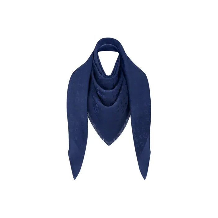 LOUIS VUITTON Monogram Shawls Unisex Dark Blue-0