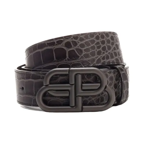 Balenciaga Leather Belts Unisex Dark Gray