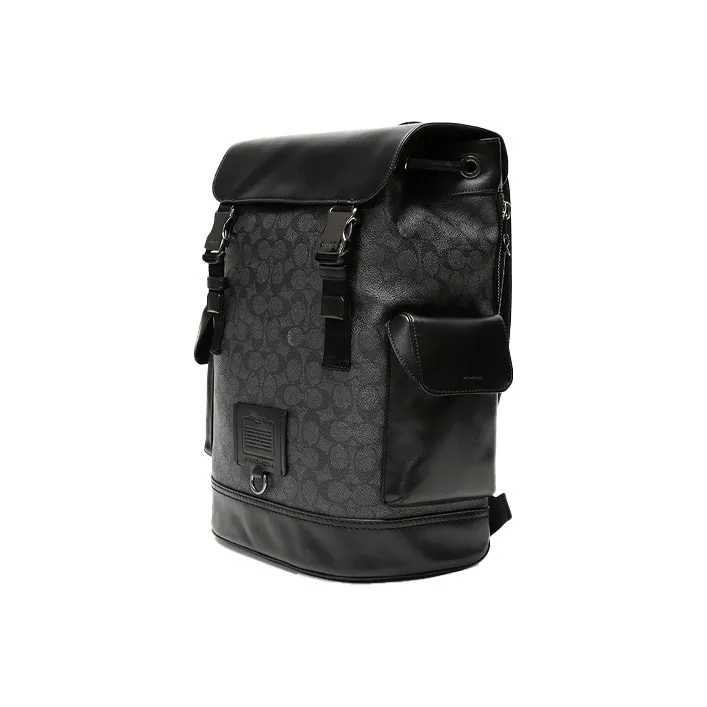 COACH Rivington Canvas With Leather Backpack Large Size Men's Black-1