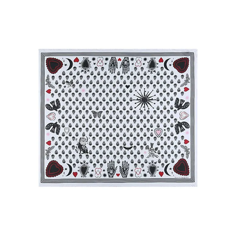 Alexander McQueen Knit Scarves Women's White Black Multicolor-3