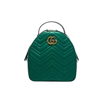 GUCCI Marmont Cow Leather Backpack Women's Green