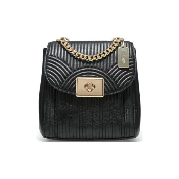 COACH Cassidy Cow Leather Backpack Small Size Women's Black