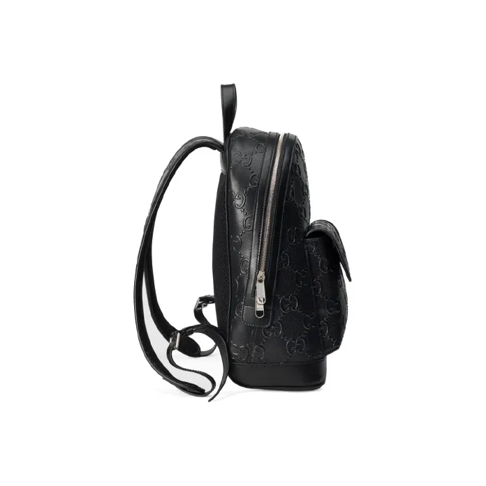 GUCCI Leather Backpack Unisex Black-3