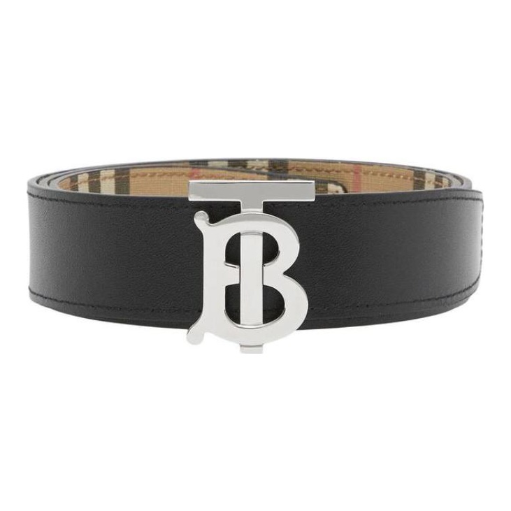 Burberry Leather Leather Belts Unisex Brown/Black Width: 3.5