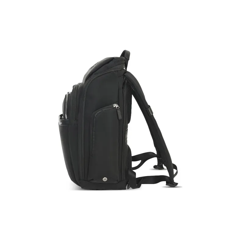 ECHOLAC Fabric Solid Color Polyester Backpack Men's Multifunction Large Capacity Backpack Regular Unisex Black-4