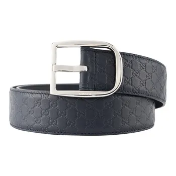GUCCI Leather Belts Men Dark Blue