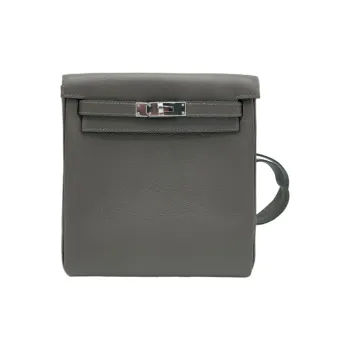 HERMES Kelly Ado Evercolor Leather Backpack Unisex Forest Green