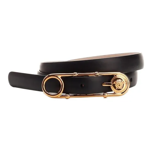 VERSACE Leather Belts Unisex Black