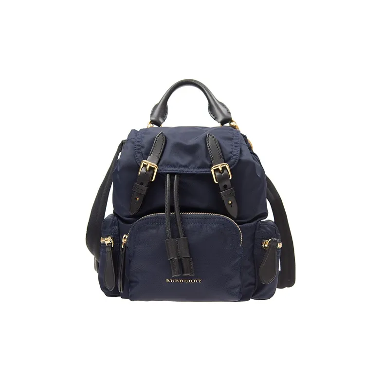 Burberry Canvas Backpack Small Size Women's Dark Blue-0