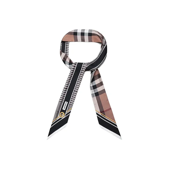 Burberry Silk Scarves Unisex Black-1
