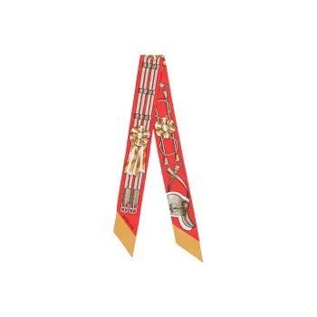 HERMES Jumping Silk Scarves Women's Vibrant Red