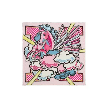 HERMES Pegase Pop Silk Scarves Women's Pink