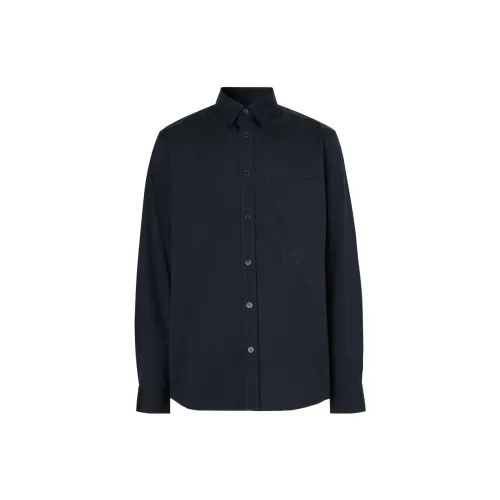 Burberry Shirts Men Marine Blue