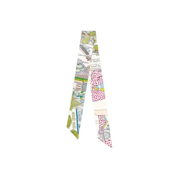 HERMES Twilly Silk Scarf Unisex Multicolor